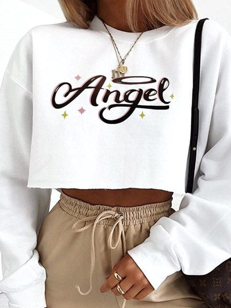 Angel Crop Sweatshirt (WHITE)