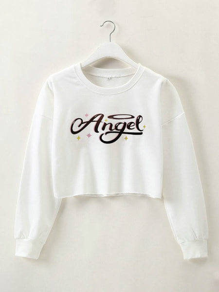 Angel Crop Sweatshirt (WHITE)