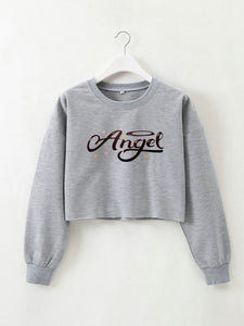 Angel Crop Sweatshirt (GRAY)